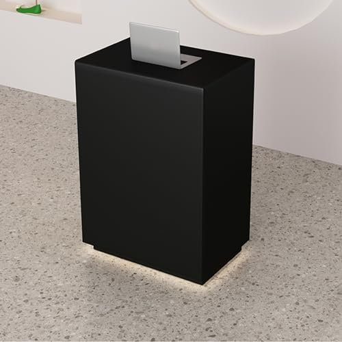 Moderner Empfangstheke mit Schubladen für Kasse im Büro, Schönheitssalon oder Lobby, Schwarz (60 x 50 x 100 cm)