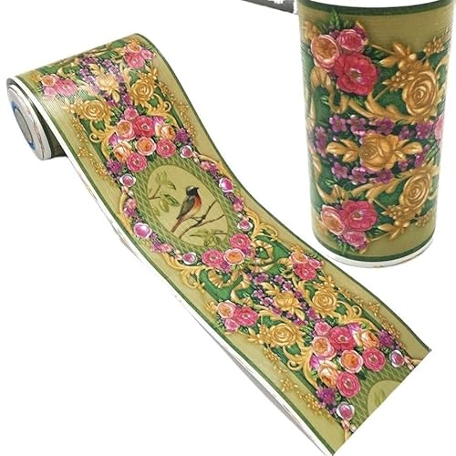 Cenefa Adhesiva Totem autoadhesivo de 10M, pegatina de pared Floral, línea de cintura, papel tapiz, pegatinas de bordes, bricolaje, decoración del hogar, papel de decoración de azulejos de vidrio Para