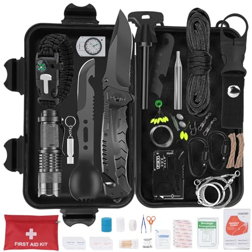 Kit de Supervivencia de Emergencia para Exteriores 69 En 1 con Botiquín de Primeros Auxilios, Equipo de Supervivencia con Botiquín de Primeros Auxilios, Regalos para Y Hacen Senderismo Al Aire Libre
