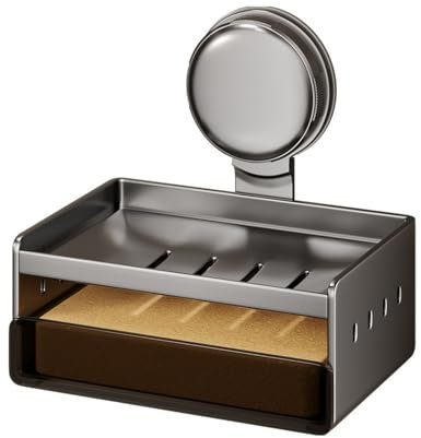 LOORMEI Shower Soap Dish, Bathroom Suction Soap Holder with Sponge, Bathtub, Wall-Mounted, Waterproof, Removable Shower Organizer, Max Hold 5 KG，for Bathroom & Kitchen