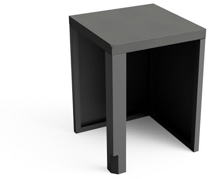 TUOZI - Módulo de esquina KITAWAY (forma cuadrada) para Barbacoa de Obra Prefabricada (Negro - 63 x 63 x 63 cm) - Uso en Exteriores
