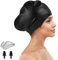 Silikon Badekappe für Langes Haar,Extra Große Badehaube für Damen,Schwimmkappe Herren,Schwimmhaube mit Ohrstöpseln und Nasenclip-Set,Badekappen für Erwachsene,Schwimmmütze für Trockenes Haar