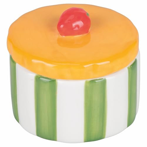 Villa d'Este Home Tivoli 2005 Zuccheriera in ceramica 160 ml, coperchio design fragola, Fruit Life