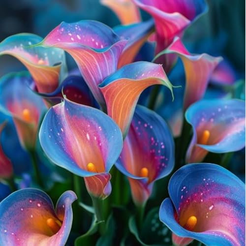 Calla Lily Bulbs.Strong Plants That Grow Well Mix Golden Jade Carving Feels Beautiful-4 Bulbs-B