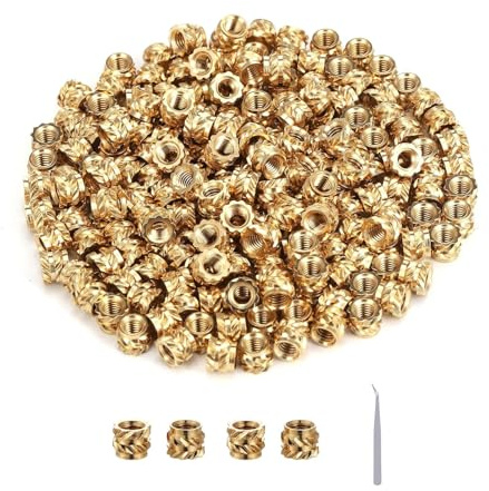 250 Stück Gewindeeinsatz, M3 Gewindeeinsatz 3D Druck Einschmelzgewinde Einpressmuttern Gewindebuchse Threaded Inserts für 3D Druckteile Automobil Kunststoffschale