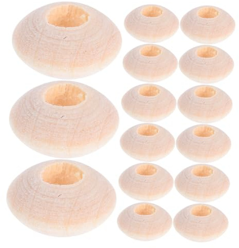 TEHAUX 100pezzi Perline di Legno Forma di Piattino Perline Distanziatrici Piatte e Rondonde Grandi di Legno per Collane e Bracciali per Artigianato Fai da Te e Creazione di Gioielli