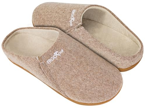 ERGOfoot Zapatillas ortopédicas de fieltro unisex, soporte de arco, albaricoque, 38 EU