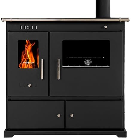 Pratica stufa a legna Lux, classe energetica A Plus, 84% di efficienza, Eco Design, riscaldamento con sistema Air Control
