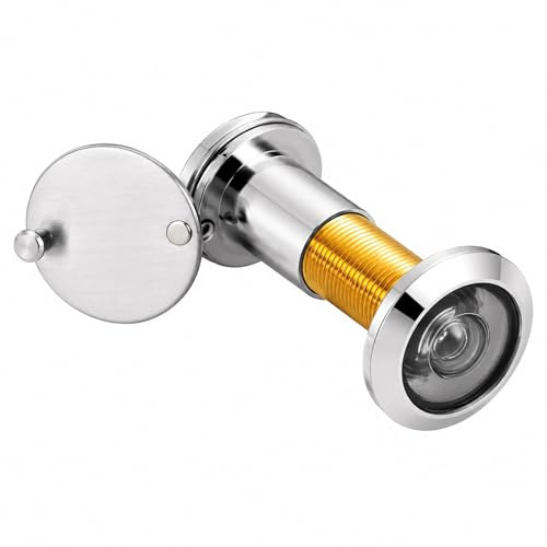 Talinco 200° Wide Angle Door Viewer Peephole with Privacy Cover for 36-56mm | Scratch-resistant acrylic lens, clear low-light view, fits 14-18mm holes, all door types, easy DIY install, anti-peep privacy