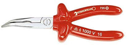 STAHLWILLE 65307200 - Alicate de pinza curva semirredonda con filo 6530 7 200 VDE peso 0,23 Kg.