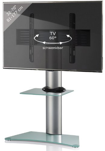 VCM Zental - Soporte Vertical de TV, con estantes, Cristal Opaco