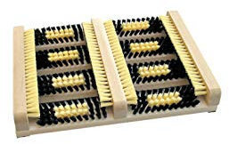 Fußmatte mit Seitenleisten - Naturholz mit Kunststoffborsten. Made in Germany