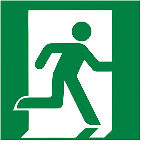 Connex Hinweisschild 150 x 150 Notausgang rechts Nachleuchtend, DY220871