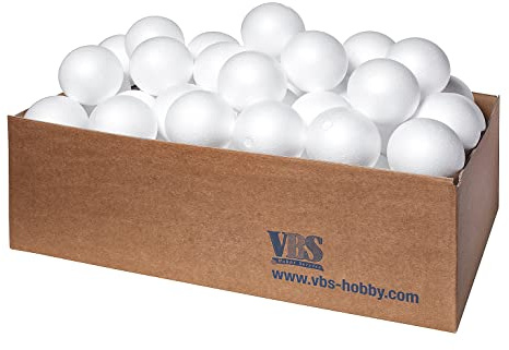 VBS XXL VBS Styroporkugeln Ø 5 cm 100 Stück Styroporkugel Durchmesser 5.0 cm Styropor Bastelprojekte Dekorationen