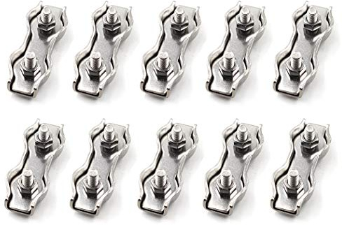 Duplex-Kabelklemme aus Edelstahl, Seil-Clip mit 2 Drahtstiften, M2 (10 Stücke)