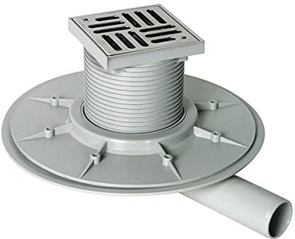 Marley - Scarico da pavimento, 10 x 10 cm, DN50, con tappo a secco