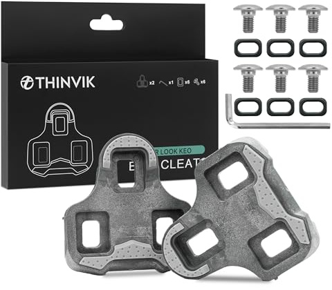 Thinvik Tacchette da Bici Grip per Look Keo Pedali Scarpe da Ciclismo con Design Antiscivolo per Bici da Corsa Grigio 0°