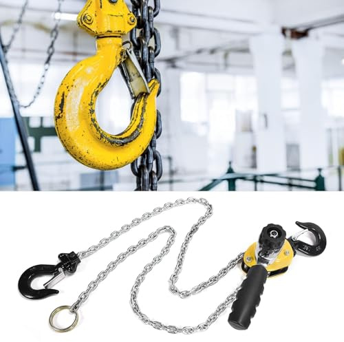 Polipasto de Cadena Manual, 250 Kg de Capacidad, 1,5 Metros de Cadena, Trinquete de Elevación Portátil