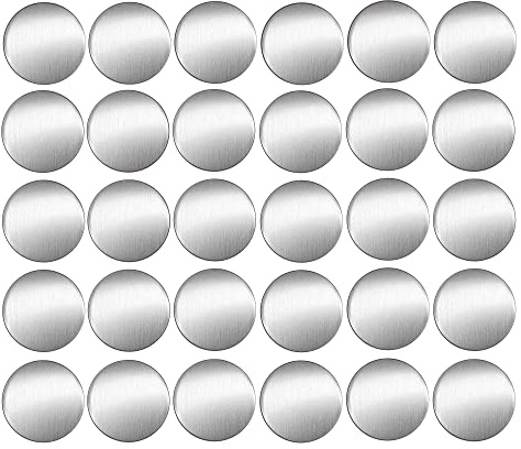 cyclingcolors 30x Abdeckkappen Selbstklebend 20 mm Schrank Regal Bohrloch Abdeckung zum kleben schutzkappen, verchromt aluminiumgrau glänzend