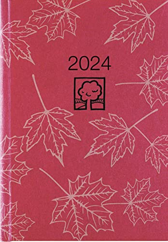 Wochenbuch rot 2024 - Bürokalender 14,6x21 cm - 1 Woche auf 2 Seiten - 128 Seiten - mit Eckperforation - Notizbuch - Blauer Engel - 766-0711