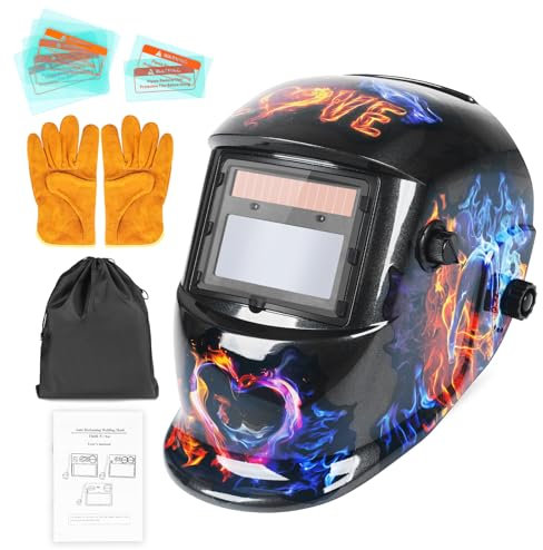 NDUUN Welding Auto Darkening Helmet True Color Hood with Adjustable Shade Range 4/9-13 for TIG MIG ARC Welder Mask