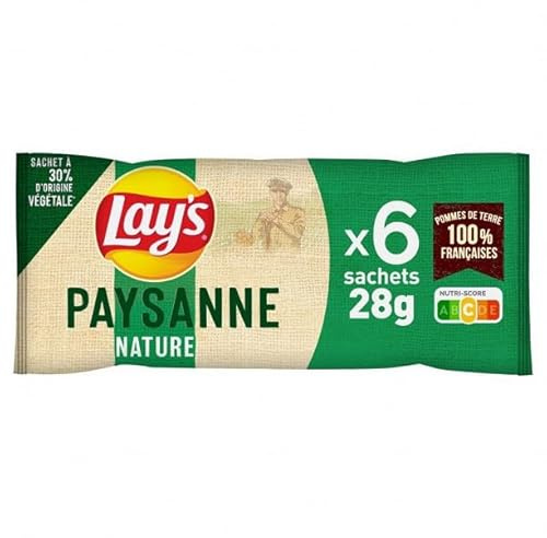 LAY'S - Receta de granja natural, paquete múltiple, 6 x 28 g, 4 unidades