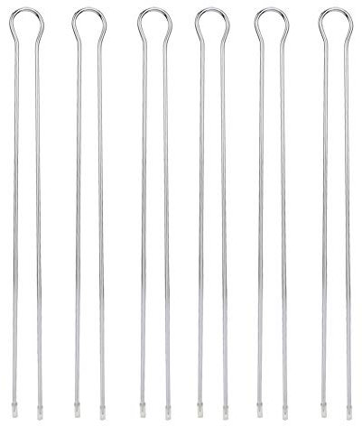 MOUMOUTEN 6-teiliges Metall-BBQ-Grillgabel, Stäbchen, U-förmiges Design, Spieß-Grill-Set, Outdoor-Picknick, Camping-Grill, Zweireihige Kochspieße Für Fleisch, Garnelen, Huhn, Gemüse