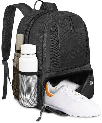YOREPEK Soccer Backpack, Lightweight Soccer Bag with Ball Holder for Mens Womens, Water resistant Sport Equipment Bags Fit Basketball Volleyball Football Accessories to Match Training