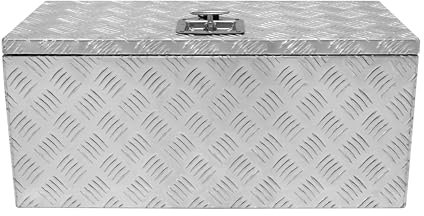 Caisse à Outils de Transport en Aluminium 70L, Damier Métal Résistant, Fond & joints doublés renforcés en caoutchouc, Malle Coffre Solide pour Camion Van, 710 x 320 x 310mm [Verrou & 2 clés INCLUS]