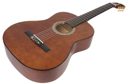 39 Zoll Anfängergitarre 6 Saiten Akustikgitarre Musikgeschenk Tragbares Musikinstrument in voller Größe für Anfänger Kinder, Holzfarbe