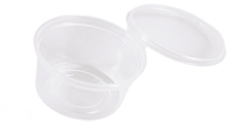 Enpack - Dressingbecher mit anhängendem Deckel 30 ml aus PP 1000 Stück - Probierbehälter für Dressings, Soßen oder Snacks - Portionsbecher - Dipdose -