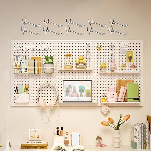 XRRJFYH Panneau Perforé Mural Bureau Pegboard Métal Porte Outils Mural Rangement Mural Bureau Porte Outils Mural Organisateur de Bureau Mural(120x60cm/47x24in)