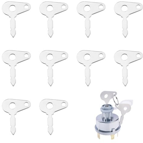 10 Pcs Ignition Switch Keys for Lucas, Ignition Switch Key Universal Spare for Lucas Tractors Excavators Ford Heavy Equipment Agricultural Vehicles Replacement Parts for Massey Ferguson, Benford, Case