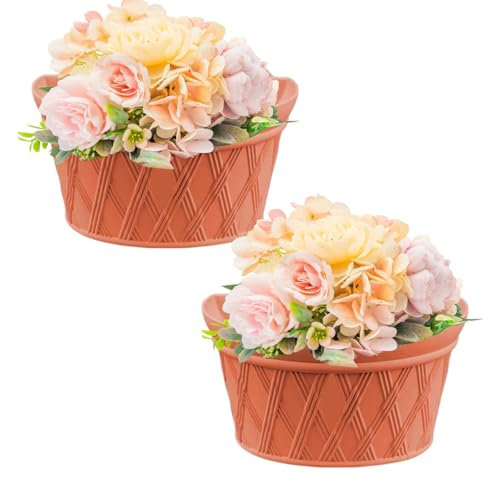 Wall Planter, Rain Pipe Garden Pot, 10.83x6.89x6.89in Set of 2 Decorative Hanging, Space-Saving Wall-Mounted Pots, Indoor Outdoor Flower Holders for Balcony and Garden