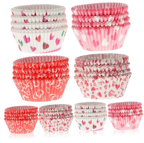 CIYODO 400 Pezzi Pirottini Carta Cuore Per Cupcake Muffin Caramelle Matrimonio Addio Nubilato Forniture Cottura