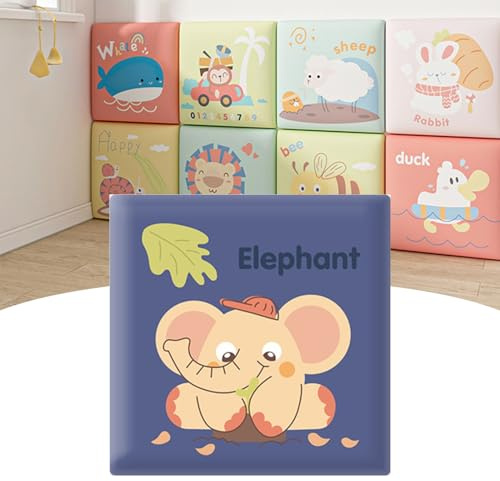 Aeovot Wandpolster Selbstklebend Kinderzimmer - 30x30cm Wandkissen Bett Kopfteil Wandschutz, 3D Wandpaneele Gepolstert 3cm Dick, Schalldichtes Polsterpaneel Wand mit Schaumstoff(M)