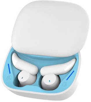 Auricolari wireless per dormire per dormire, auricolari a dormiente - Auricolari di sonno in silicone leggero con scatola di ricarica - Aurnari comodi per le vacanze in campeggio in viaggio d'affari