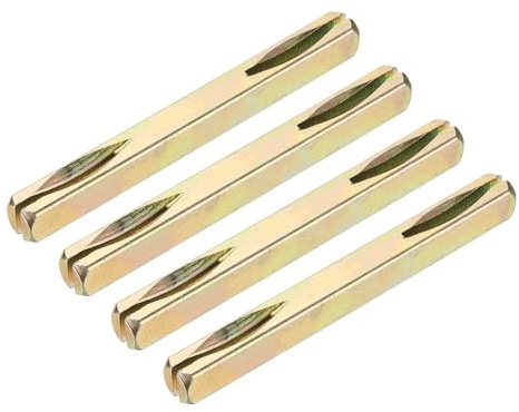 sourcing map 4pcs Door Knob Spindle with Slot, 8 x 85mm Iron Door Handle Spare Spindle Bar Square Straight Knob, Lock Replacement Parts for Doorway Control Systems, Silver