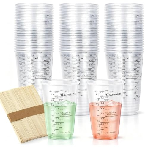Vasos Medidores de 240 ml, Vasos mezcladores de Resina epoxi, 50 Piezas Vasos medidores de 240 ml, para Mezclar para líquidos, Mezclar Resina, Pintura