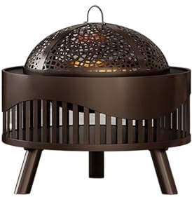 Fogata, Cuenco Calentador de leña for Fuego, Chimenea con Parrilla, Barbacoa carbón, Soporte for, brasero for Exteriores, for jardín para Patio, jardín