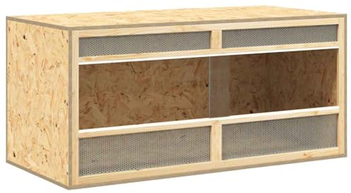 Terrarium en Bois, Terrarium Boîte d'alimentation pour Reptiles Amphibiens Bois d'ingénierie 100x47x47 cm