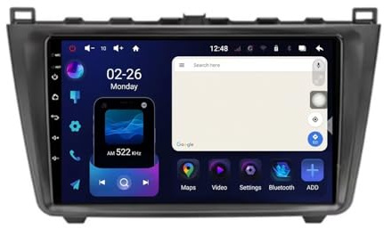 Autoradio mit Bildschirm Bluetooth für Mazda 6 II GH 2007-2012 Touchscreen, OTA-Updates, Airplay, Super Link, GPS Navigation, Siri &G00Gle, Bt-Audio, 8 Kern 6G+128G