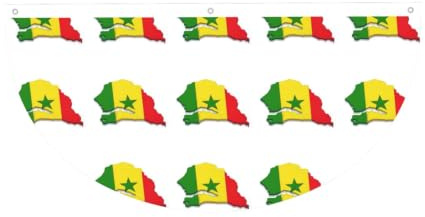 Drapeau du Sénégal imprimé carte drapeau semi-circulaire léger Bannière extérieure Décorations de fête