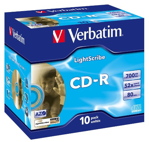 Verbatim 43537 52x Lightscribe CD-R - Jewel Cased 10 Pack