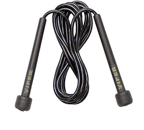 VIPER Speed Skipping Rope Boxing Skipping Rope Great jump rope for Fitness, Speed, Conditioning & Fat Loss. Boxing, Home & Gym Workouts, Training & outdoor exercise (Black)
