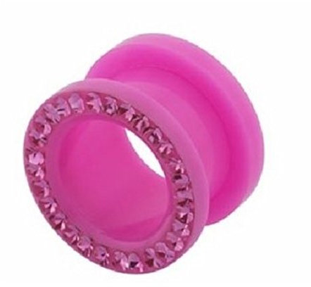 eeddoo Flesh Tunnel Plug Kristall Pink Acryl 3 mm