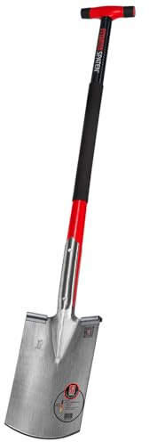 FITNESSSPATEN Gärtner Form, Eschen-T-Stiel 85 cm teilummantelt, mit Tritt | Fit bei der Gartenarbeit – der Allround-Spaten für für mittelfeste Böden, Soft-Touch-T-Griff, Carbonoptik, Made in Germany