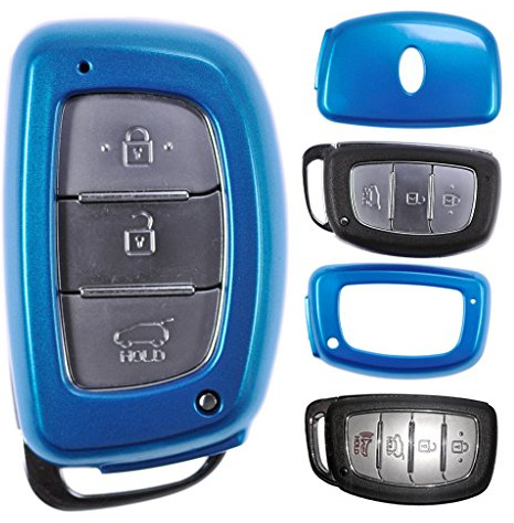 Auto Schlüssel Hülle Hartschale Cover Blau für Hyundai Tucson i40 i10 i20 ix35