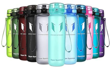 Super Sparrow Borraccia Sportiva & Bottiglia Bambini Senza Perdite - 750ml Bottiglia Acqua Plastica Riutilizzabile - Senza BPA