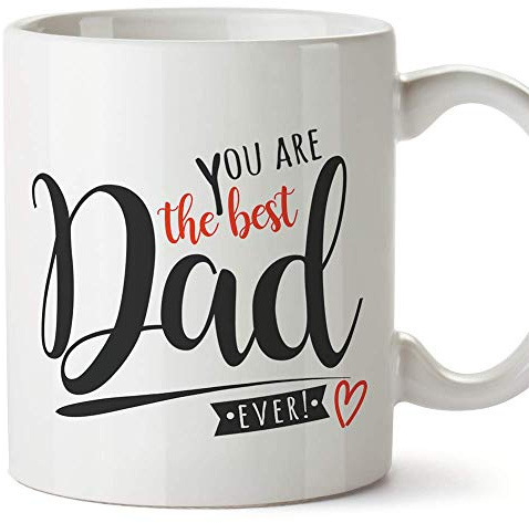 MUGFFINS Pappa-mugg - Best Father in The World - fars daggåva/present till pappa - te/kaffe keramisk kopp 11 oz